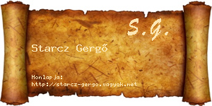 Starcz Gergő névjegykártya
